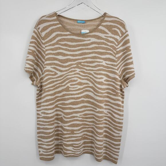 J. McLaughlin Morrison sweater XL animal print modal blend oatmeal white NEW - Picture 7 of 7